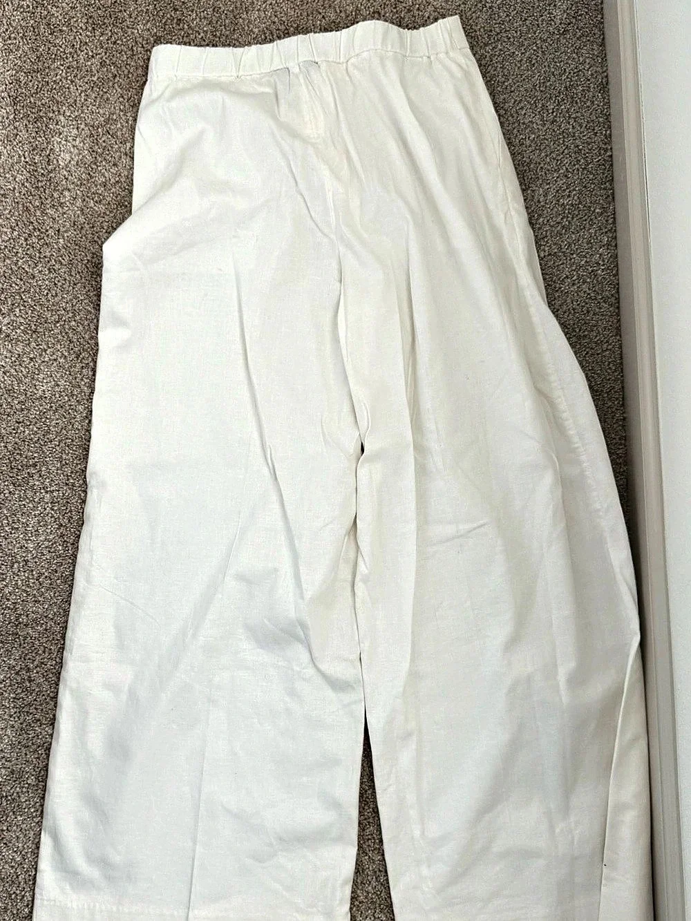 Banana Republic Wide Leg Linen Women's Pants White Size 4 Like New